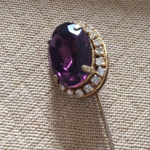 Miriam Haskell Stick Pin Amethyst Stone